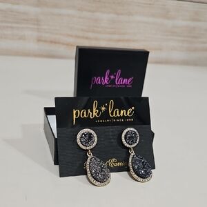 Brand New Park Lane Black and Silver Teardrop Earrings